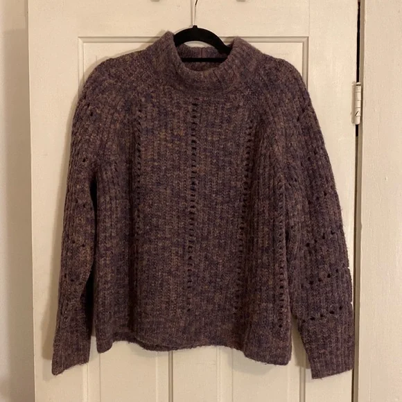 Madewell Purple Turtleneck Sweater - Picture 1 of 9